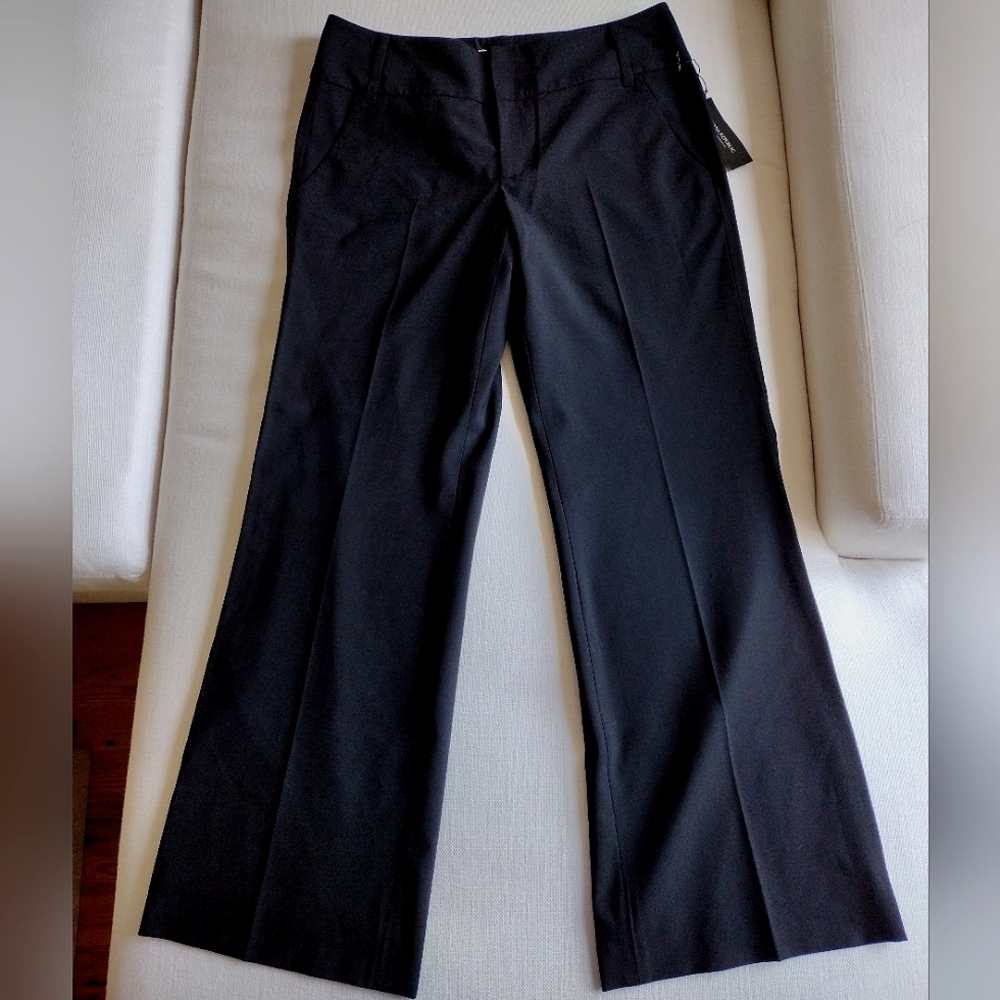 NWT Banana Republic Black Martin-Fit Stretch Straight Leg Pants Women's 12